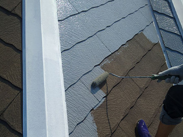 屋根：下塗り