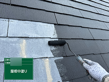 屋根：中塗り